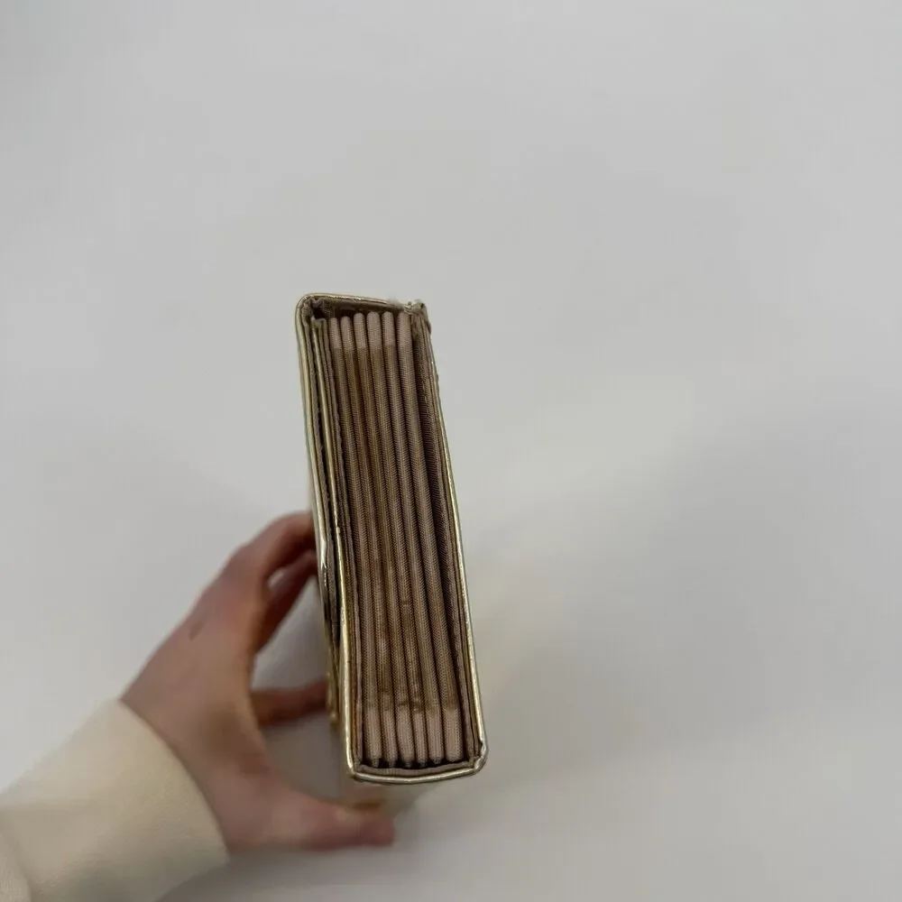 Vintage Gold 50s Clutch Bag Flower Accordion Formal Evening